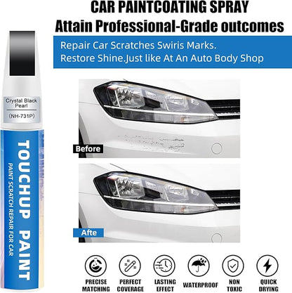 Crystal Black Pearl(NH-731P) Touch Up Paint for Honda 2-in-1 Car Scratch Repair Pen for Rock Chips, Door Scratches & Paint Nicks Exact Color Match Quick Dry DIY Fix for Civic Accord CR-V