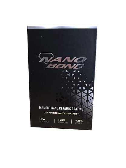 Nano Bond Ceramic Coating for Cars - 80% SiO2 Formula, Hydrophobic Paint Protection, UV & Corrosion Resistant for Glass, Wheels & Plastic, Easy Application, Car Detailing Kit, 30ml
