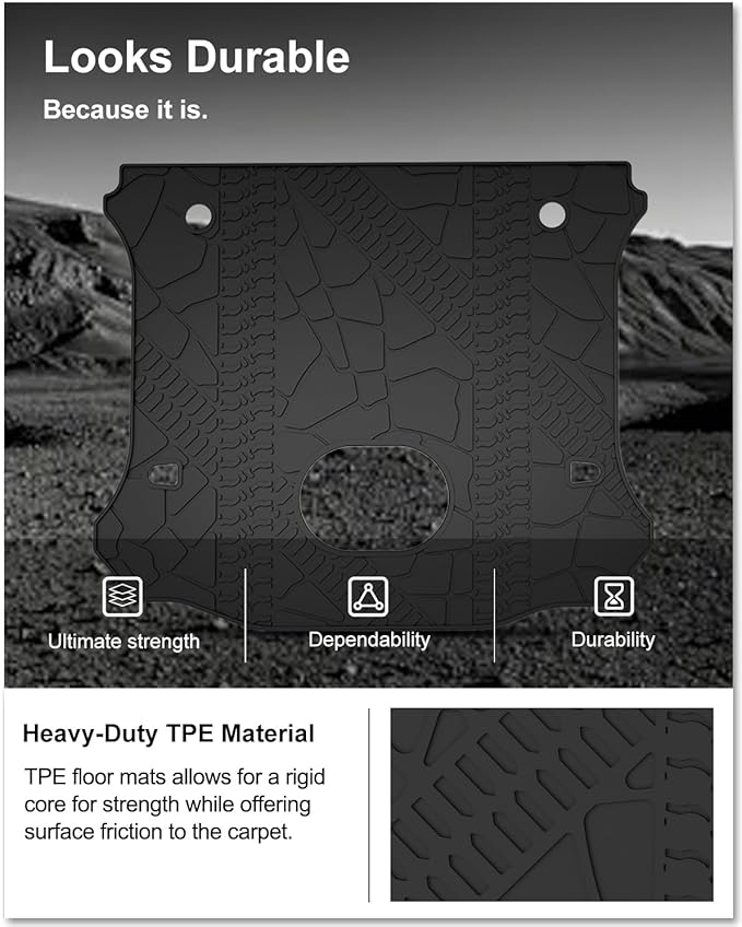 KIWI MASTER Cargo Mat for 2015-2018 Jeep Wrangler JK, OEM Replacement 82214404, Custom Fit All Weather Rear Cargo Liner, Heavy Duty TPE Tray Trunk Mat, Black