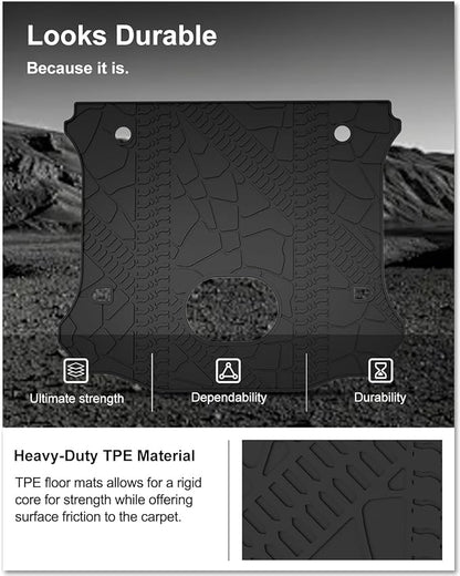 KIWI MASTER Cargo Mat for 2015-2018 Jeep Wrangler JK, OEM Replacement 82214404, Custom Fit All Weather Rear Cargo Liner, Heavy Duty TPE Tray Trunk Mat, Black