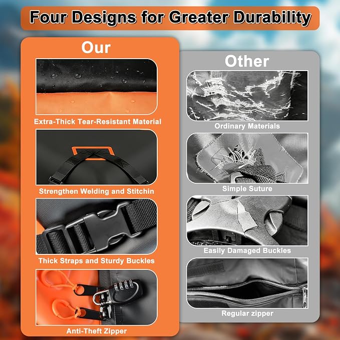 Mupera 15 Cubic Ft Waterproof Rooftop Cargo Carrier, Upgraded Anti-Slip Mat, 6 Door Hooks & Lock for Cars SUVs with/Without Roof Rack