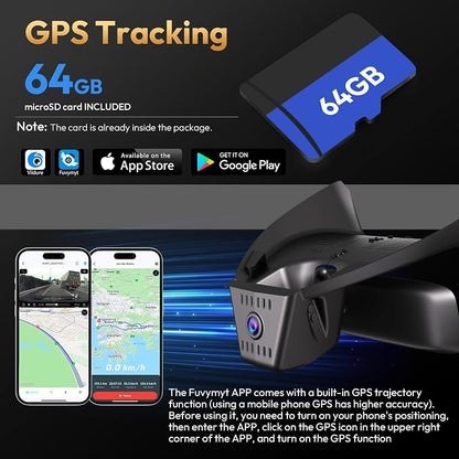 Front 4K Dash Cam for 2022 2023 2024 2025 Toyota RAV4 LE Limited SE Adventure XLE XSE (Model B)(with Vent Hole),OEM-Style,Loop Recording,Easy Installation,WiFi & App,64G Card