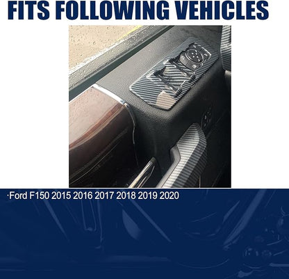 Carbon Fiber Window Lift Trim Switch Panel Cover Decorations for Ford F150 2015 2016 2017 2018 2019 2020 Accessories
