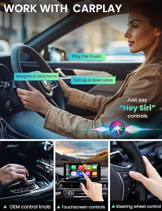 Mini Wireless CarPlay Adapter, Compact Design 2-in-1 CarPlay & Android Auto,Converts Wired to Wireless Carplay Adapter for iPhone iOS 6+/ Android 11+, Wireless Control Plug & Play, No Delay.