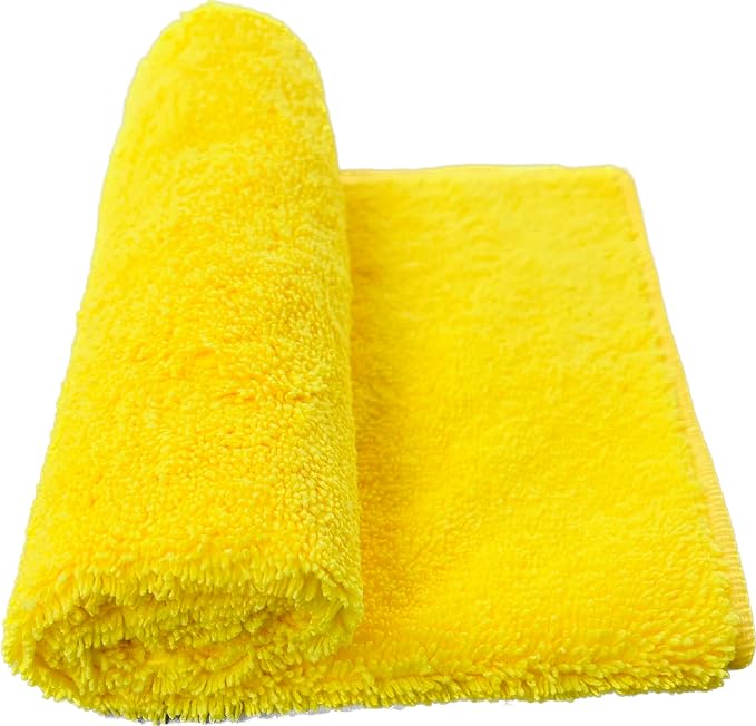 MAX Premium Microfiber Cleaning Cloth Auto Detail Towels, 36 Count, 16"x16" 350GSM (Yellow)