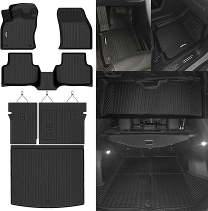Floor Mats for VW Taos 2022-2026 AWD(Only Fit Cargo in Upper Deck Position), Trunk Mat and Backrest Mat All Weather TPE Protector for Volkswagen TAOS Accessories