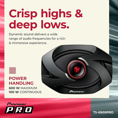 PIONEER P.R.O. Series TS-6900PRO 6” x 9” 2-Way Speakers (Pair) – 600W Max, Perfect for High-SPL Builds and Pro-Level Car Audio