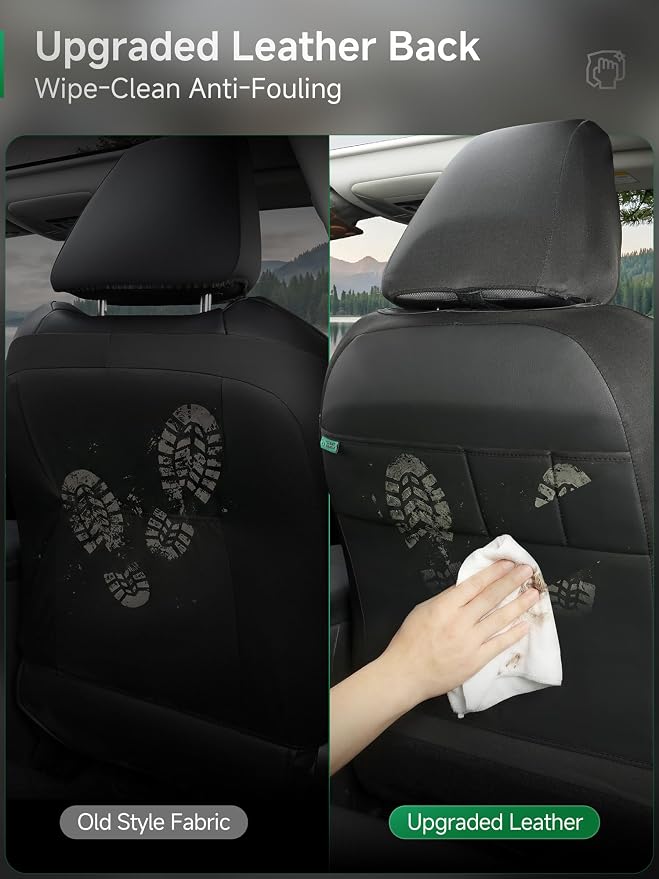 GIANT PANDA Front Seat Covers for Nissan Rogue Altima Sentra Versa Kicks Frontier Murano Pathfinder Maxima,Faux Leather Bucket Seat Cover Fit Nissan Seat Protectors (Black Diamond) 2-Pack