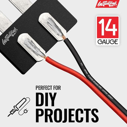Install Link 14 Gauge Speaker Wire (Speaker Cable) for Car, Home or RV Audio Cable, 100ft, CCA