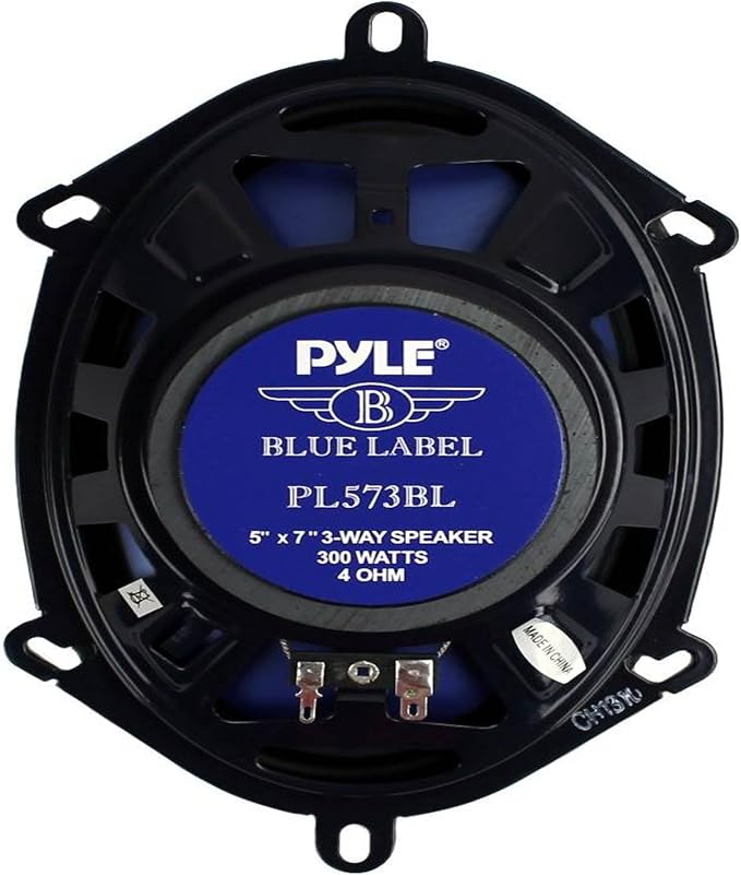 4) New Pyle PL573BL 5x7" 600 Watts 3-Way Car Coaxial Speakers Stereo Blue Four