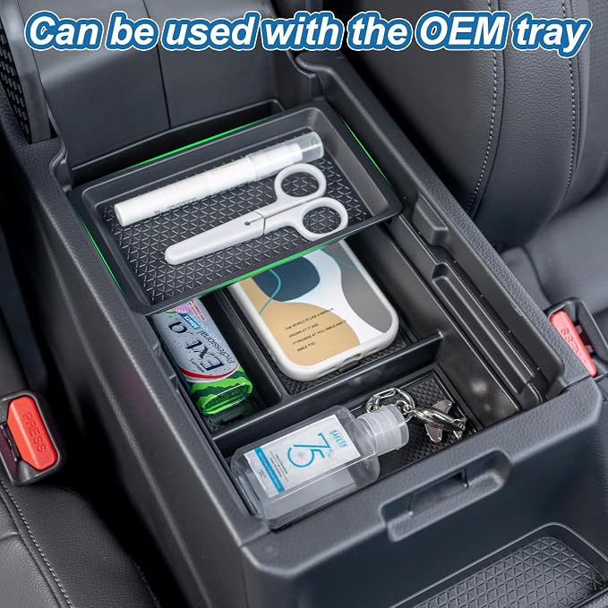 PIMCAR 4-Piece Center Console Organizer Set for 2023-2025 2026 Honda CRV Custom Fit Armrest Tray, Console Tray, Hidden Storage Box and Armrest Dividers ABS Material Car Interior OEM Accessories