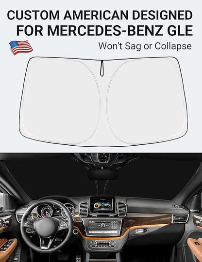Proadsy 2026 Upgrade Front Windshield Sunshade Foldable Sun Shade Sun Visor Custom Fit 2016-2019 GLE-Class Accessories
