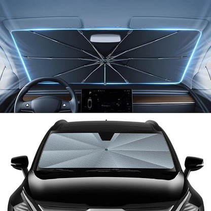 Autorder Windshield Sun Shade Umbrella for 2023-2025 2026 Kia Sportage Accessories,Upgraded Ice Crystal Material,Easy Setup Umbrella Sunshade for Car Windshield,100% Sun Blocking