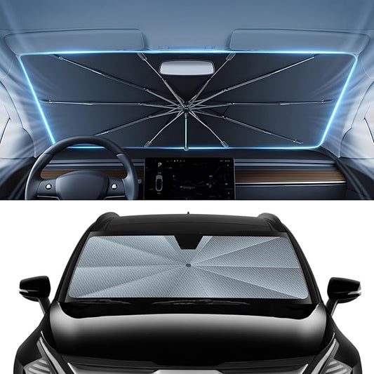 Autorder Windshield Sun Shade Umbrella for 2023-2025 2026 Kia Sportage Accessories,Upgraded Ice Crystal Material,Easy Setup Umbrella Sunshade for Car Windshield,100% Sun Blocking