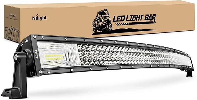 Nilight - 18015C-A LED Light Bar, 52Inch, 783W, 78000LM, Curved Triple Row Flood Spot Combo Beam Off Road Driving Lights for Boat, Trucks, 2 Years Warranty
