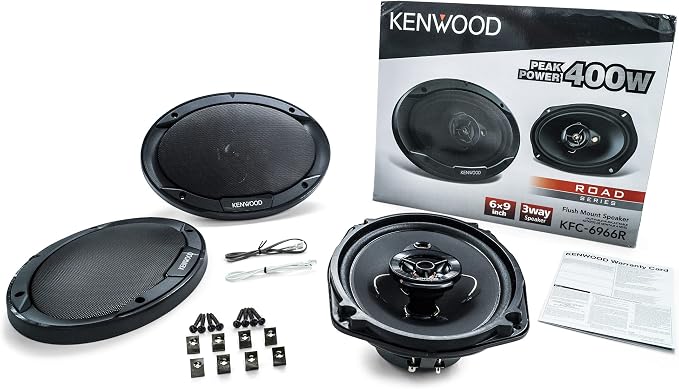 Kenwood KFC-6966R Road Series Car Speakers (Pair) - 6"x9" 3-Way Car Coaxial Speakers, 400W, 4-Ohm Impedance, Polypropylene Woofer & Electro-Dynamic Tweeter, Heavy Duty Magnet Design
