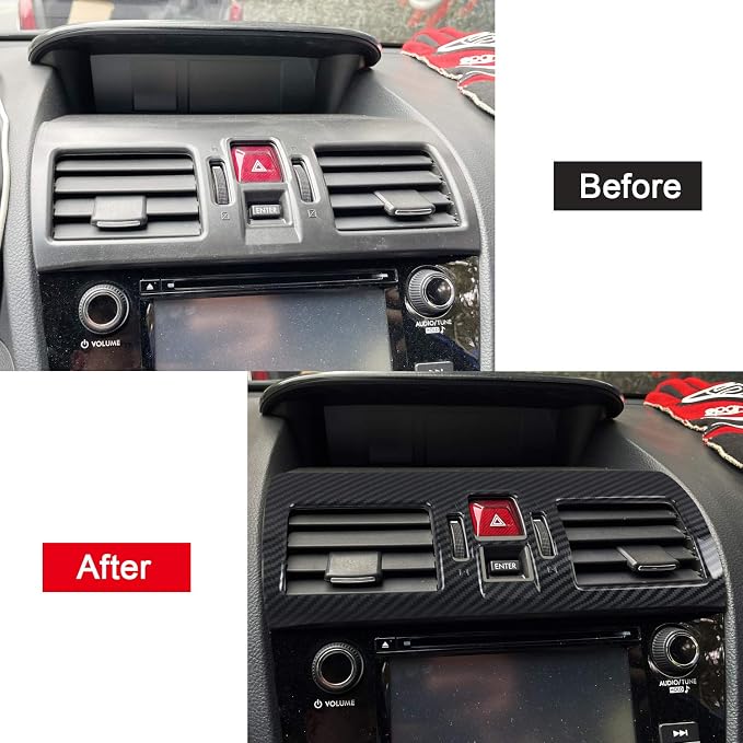 HIGH FLYING Car Interior Accessories Center Console AC Air Vent ABS Carbon Fiber Grain 1pc for Subaru WRX STI 2016-2021, XV Crosstrek 13-17 (Not Fit 2015 WRX)