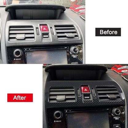HIGH FLYING Car Interior Accessories Center Console AC Air Vent ABS Carbon Fiber Grain 1pc for Subaru WRX STI 2016-2021, XV Crosstrek 13-17 (Not Fit 2015 WRX)