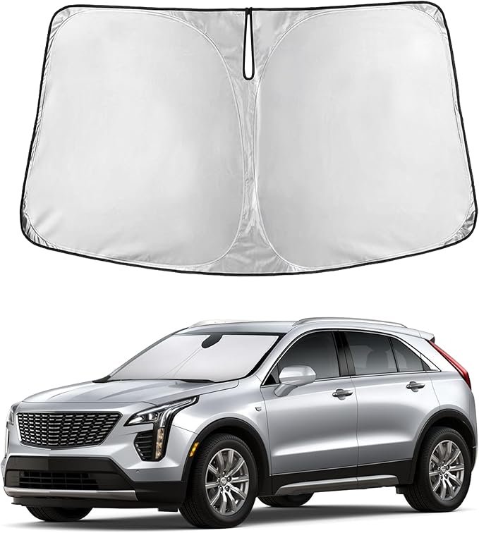 EcoNour Windshield Sunshade Compatible for Cadillac XT4 2019-2023 2024 2025, Sun Visor for Front Windshield & Window Sun Shade Cover, UV Heat Blocker & Protector, Car Accessories