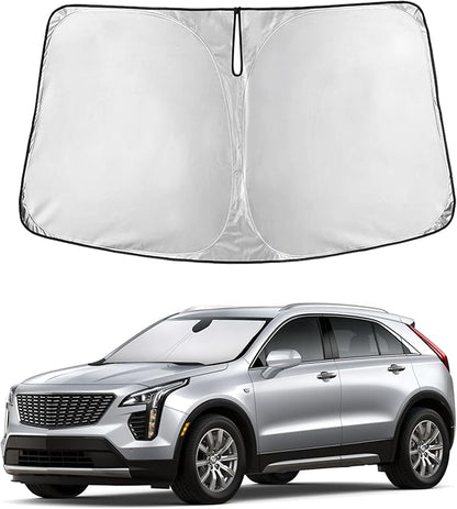 EcoNour Windshield Sunshade Compatible for Cadillac XT4 2019-2023 2024 2025, Sun Visor for Front Windshield & Window Sun Shade Cover, UV Heat Blocker & Protector, Car Accessories