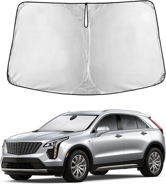 EcoNour Windshield Sunshade Compatible for Cadillac XT4 2019-2023 2024 2025, Sun Visor for Front Windshield & Window Sun Shade Cover, UV Heat Blocker & Protector, Car Accessories