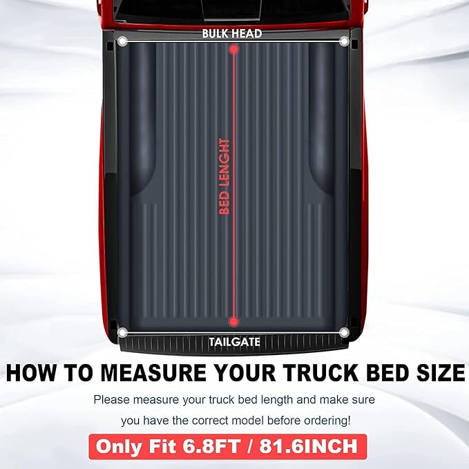 MOSTPLUS 6.8FT Low Profile Hard Tonneau Cover Compatible for 2017-2025 2026 Ford F-250/F-350 Super Duty Low Profile Bed Cover (81 Inch)