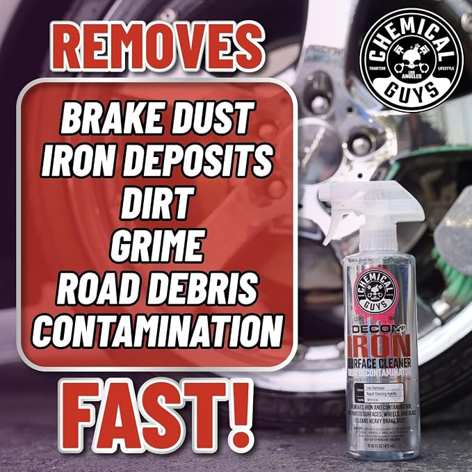 Chemical Guys Decon Pro Iron Remover and Wheel Cleaner – Professional Strength Fallout Remover, Brakes, Calipers, Exterior, Wheel and Tire Cleaner – Dissolves Brake Dust & Dirt, 16 oz