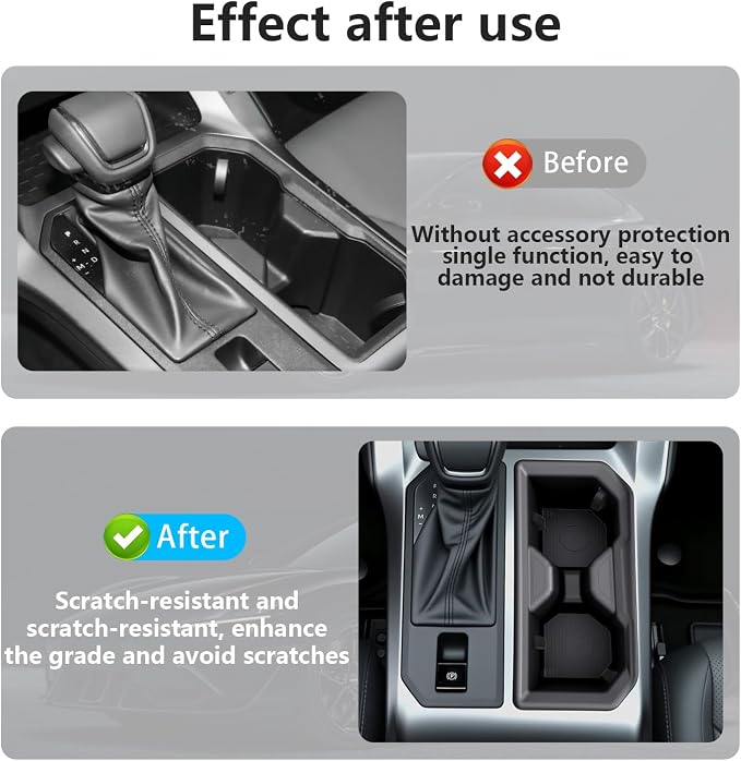 Silicone Cup Holder Inserts for Toyota RAV4 2026 Accessories, Non-Slip Silicone Center Console Protector Organizer to Prevent Spills & Scratches for RAV4 Interior Accessories