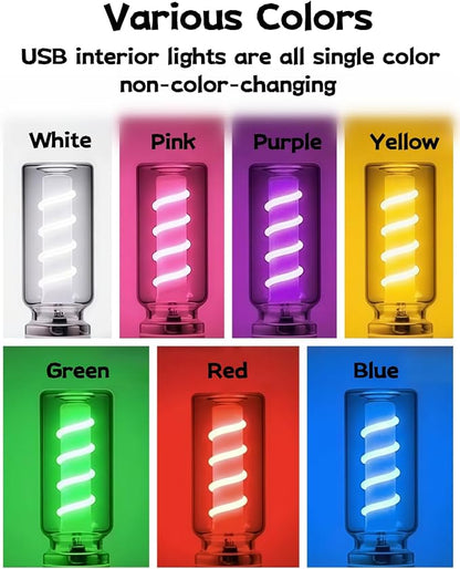 LED Car Interior Light, Touch Control USB Night Lamp, Retro Style Ambient Lighting for Auto, Bedroom, Desk (2PCS Purple)