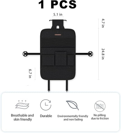 XDV Car Seat Organizers,Multi-functional Back Seat Protectors, Storage Pouches, and Tray Holders (for Cars, Kids, Seat Back and Rear Seats) (Carbon Fiber, 1 Pcs)