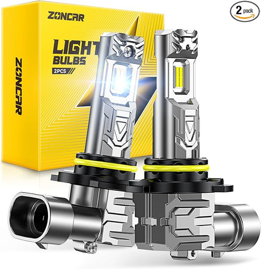9005 Light Bulbs, 8X Ultra Brightness HB3 9005 Lights, 6500K Cool White Bulbs, Real 1:1 Mini Size Plug and Play, IP68 Waterproof, Pack of 2