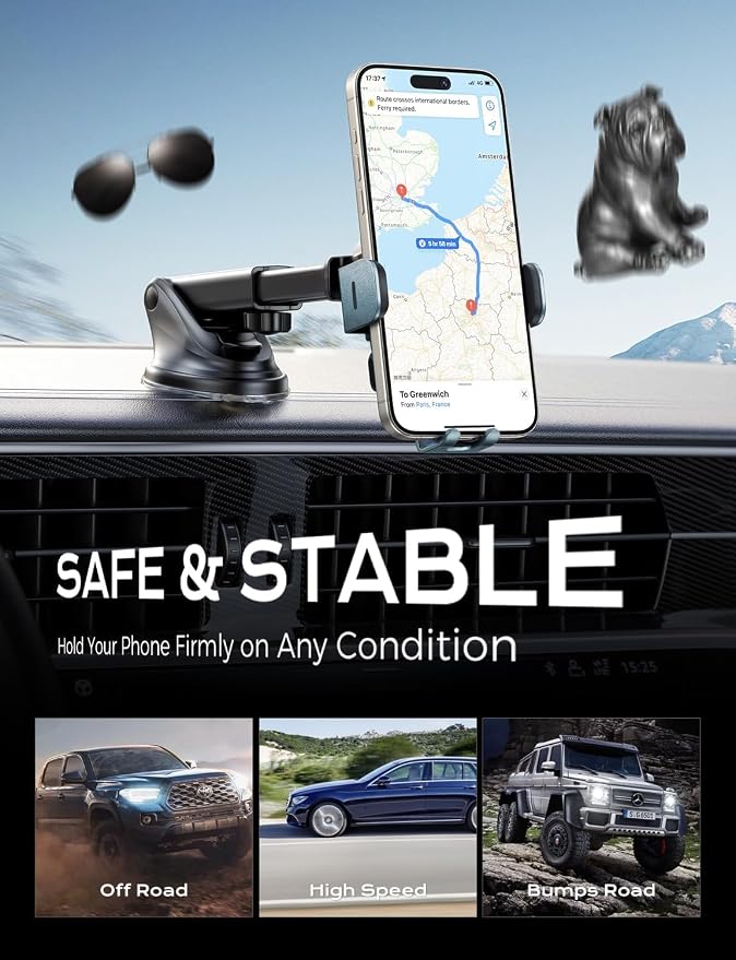 Wireless Car Charger, 15W Fast Charging Auto Clamping Car Charger Phone Mount Phone Holder fit for iPhone 15 14 13 12 11 Pro Max Xs, Samsung Galaxy S24 Ultra S23 S22 S21, S20, S10+, Green
