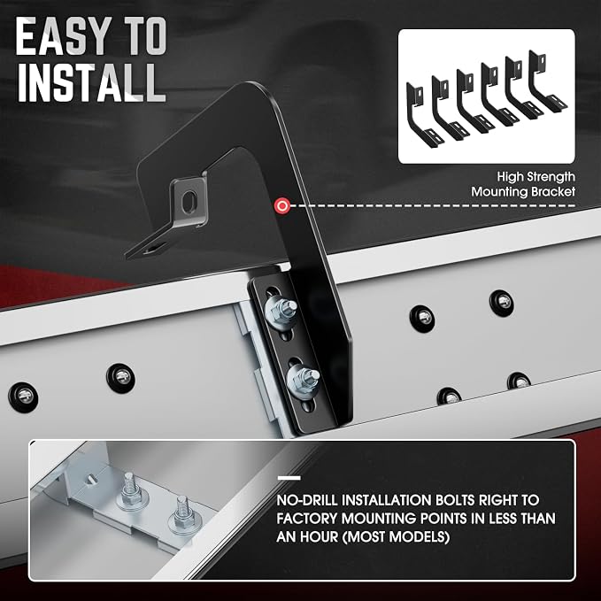DNA Motoring 6.5" Flat Running Boards Side Step Nerf Rails Bars Compatible with 2004-2014 Ford F150, 2006-2008 Mark LT, Fits Crew Cab Models, STEPB-U-F15004-T1-C