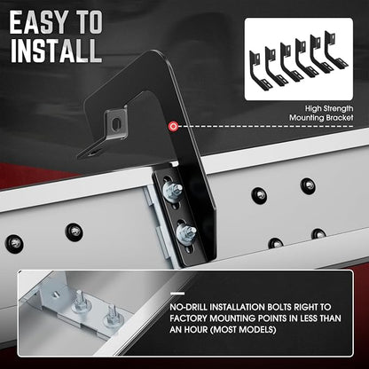DNA Motoring 6.5" Flat Running Boards Side Step Nerf Rails Bars Compatible with 2004-2014 Ford F150, 2006-2008 Mark LT, Fits Crew Cab Models, STEPB-U-F15004-T1-C