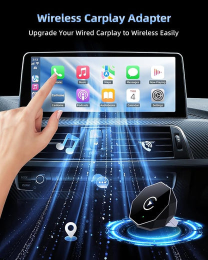 Wireless CarPlay Adapter for iPhone,Mini USB Design,2026 Upgrade with Built-in Wired for Apple CarPlay Plug and Play Fast Stable Connection Car Play for iPhone & Android (ZS01)