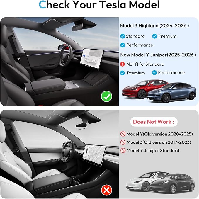 XINTUO Center Console Organizer Tray for Tesla Model Y Juniper 2025-2026 & Model 3 Highland 2024-2026 [Premium PC + Silent Silicone Liner] Cup Holder for Tesla Model Y Juniper Accessories