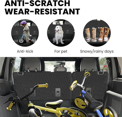 LASFIT Rear Back Seat Cover for Ford Bronco 4-Door 2021-2026 TPE Backrest Mats All Weather Protector Waterproof Split-Seat Design Liner Non-Slip Easy Clean, Bronco 4 Door Accessories