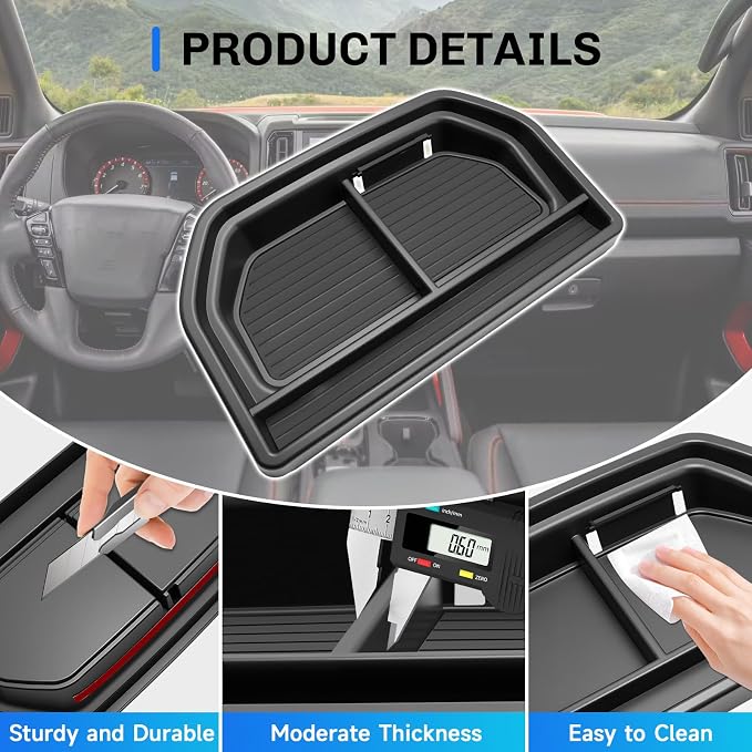 SXCY for 2025 2026 Nissan Frontier Dashboard Organizer Tray [12.3 inch Screen Only] for 2025 2026 Nissan Frontier Accessories Screen Back Tray 2025 Frontier Behind Dash Console Organizer Tray