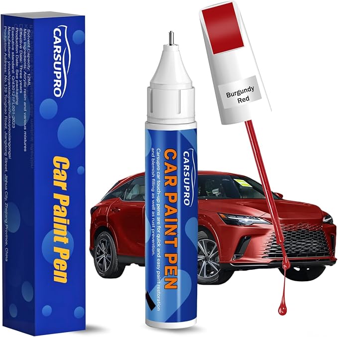 Red Touch Up Paint for Cars,Car Paint Touch Up Pen for Deep Scratches,Car Scratch Repair Pen Auto Scratch Remover for Easy to Use and Fix(Burgundy Red)