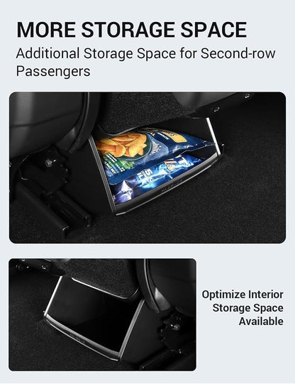 BASENOR Rear Center Console Organizer for 2024-2026 Tesla Model 3 Highland, TPE Under Seat Storage Box & Trash Can, Interior Accessories with Anti-Slip Velcro (Proprietary Design)