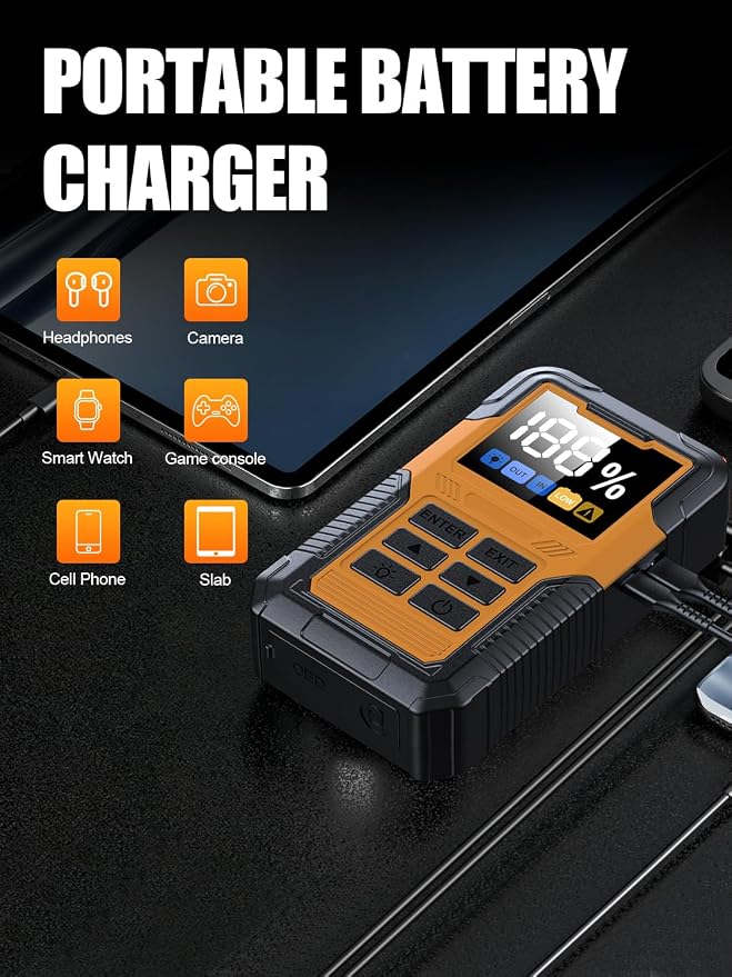 Car Battery Jumper Starter with OBD2 Scanner 7000A for All Gas & 14L Diesel | Portable Jump Starter for 12V Dead Battery, Code Reader, Scan Diagnostic Tool with Jump Cable Flashlight Emergency Kits