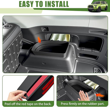 Trunk Organizer for 2010-2024 Toyota 4Runner 5-Seat 2nd Row(NOT Fit 7-Seat 3rd Row), Rear Trunk Storage Box Bin Cargo Tray for 10-24 4 Runner Interior Accessories(2Pcs Upper Side)