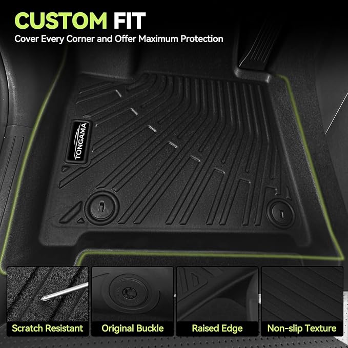 Tongama-Floor Mats for 2010-2013 Kia Soul, All Weather TPE Floor Liners and Trunk Mat and Backrest Mats Protectors for Kia Soul Waterproof Interior Accessories