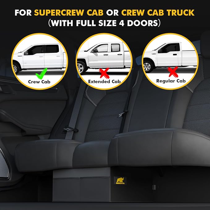 MIKKUPPA Truck Under Seat Storage - Replacement for 2015-2026 Ford F150 F250 F350, 3 Compartments Truck Tool Box Organizer Underseat Storage Bag