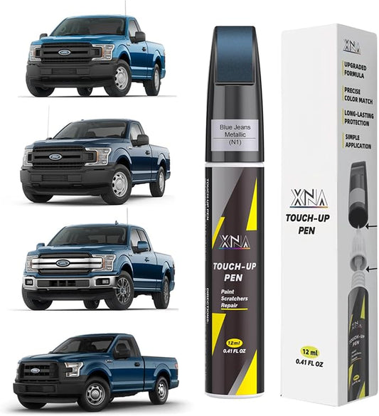 XNA Blue Jeans Metallic(N1) for Ford Touch Up Paint, Car Scratch Remover for Nicks and Chips Repair, 2-In-1 Quick & Easy Fix Car Scratch Repair Kit with Exact Color-Matched