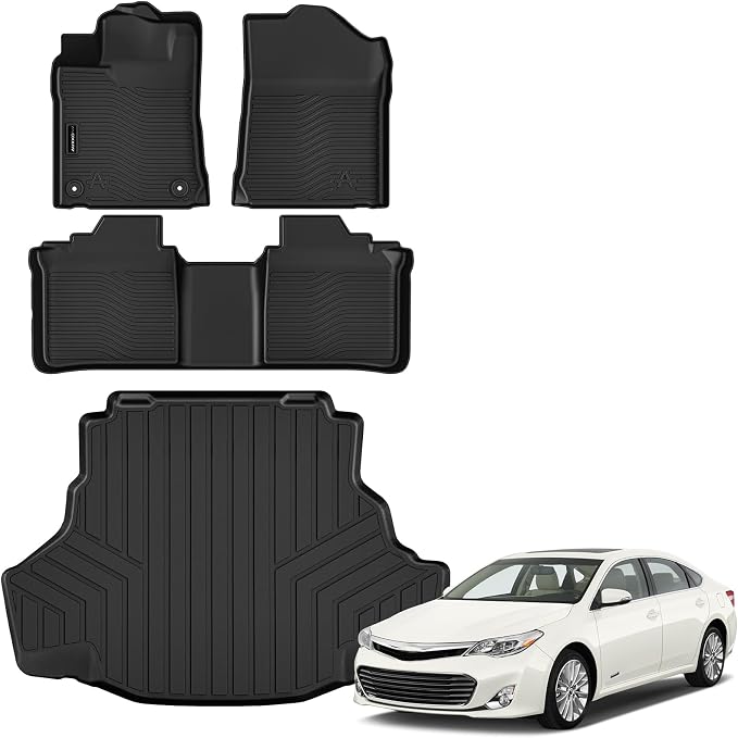 Auxko All Weather Floor Mats Cargo Mat for Toyota Avalon 2013 2014 2015 2016 2017 2018 (not for Hybrid) All Season TPE Accessories Guard Odorless Anti-Slip Floor Liners Trunk Mat