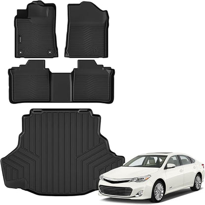 Auxko All Weather Floor Mats Cargo Mat for Toyota Avalon 2013 2014 2015 2016 2017 2018 (not for Hybrid) All Season TPE Accessories Guard Odorless Anti-Slip Floor Liners Trunk Mat
