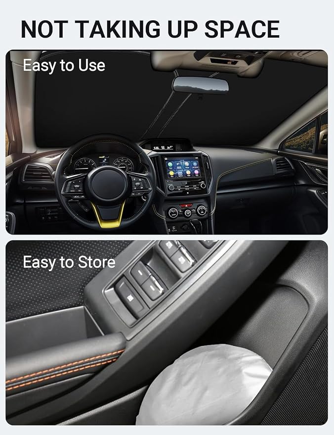 Proadsy 2026 Upgrade Front Windshield Sun Shade Foldable Sunshade Protector Custom Fit 2018-2025 Crosstrek 2.0i Premium Limited Wagon Accessories