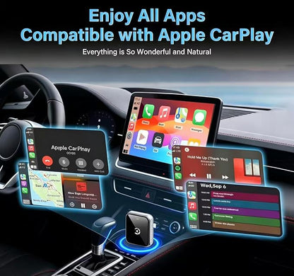 Mini Wireless CarPlay Adapter, 2026 Upgraded iPhone Connect, Black Mirror Wireless and Bluetooth Adaptor, Plug&Play, No Delay & Stable Connection, for iPhone