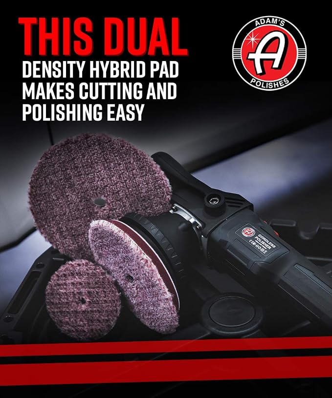 Adam's Premium Polisher Pad (5.5", One Step Polishing Pad) - Blended Wool & Microfiber Cuts & Finishes in One Step - Color Coded to Match with Recommended Polish or Compound